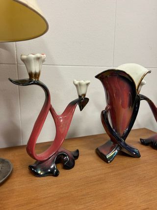 Juego Candelabros y Jarrón Vintage