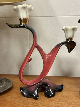 Juego Candelabros y Jarrón Vintage