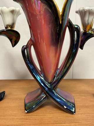 Juego Candelabros y Jarrón Vintage