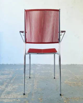 Silla scoubidou francesa. Vintage, 70s.