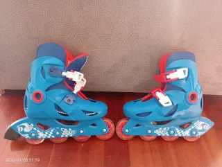 Patines en línea para niños azul y rojo