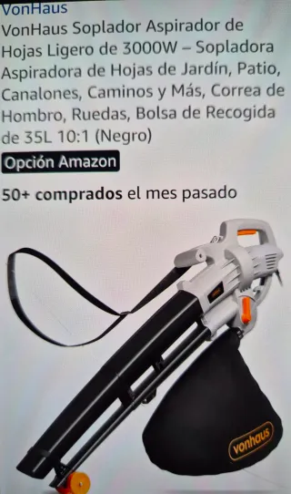 Soplador y aspirador eléctrico VonHaus