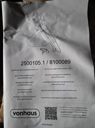 Soplador y aspirador eléctrico VonHaus