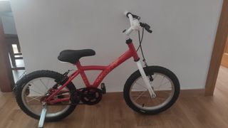 Bicicleta infantil roja, de 16 pulgadas,