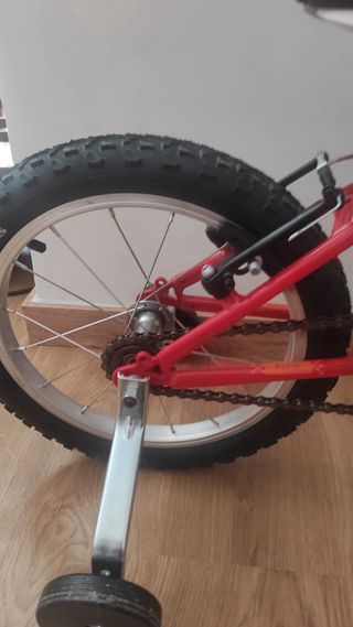 Bicicleta infantil roja, de 16 pulgadas,