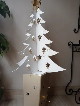 Árbol de Navidad Blanco y Dorado
