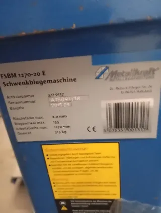 Plegadora Manual FSBM 1270-20 E