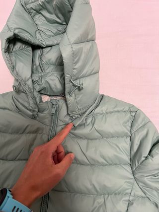 Abrigo plumífero ligero talla S nuevo verde agua
