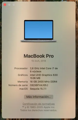 MacBook Pro 15” i7 Pantalla Grande