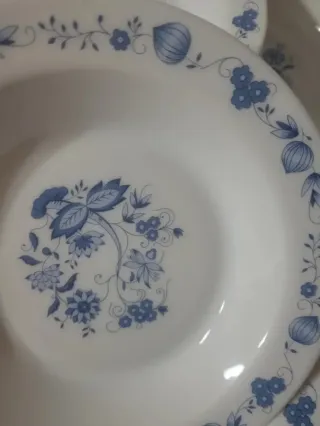 Vajilla Arcopal Aster Cebolla Azul. Vintage