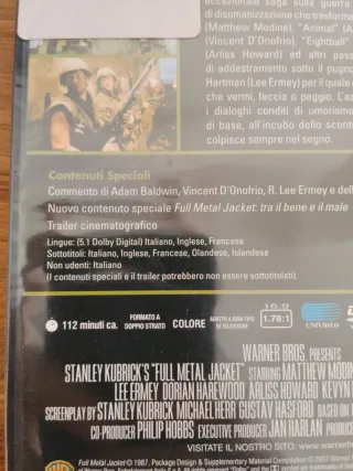 DVD Full Metal Jacket Edizione Deluxe Confezionato