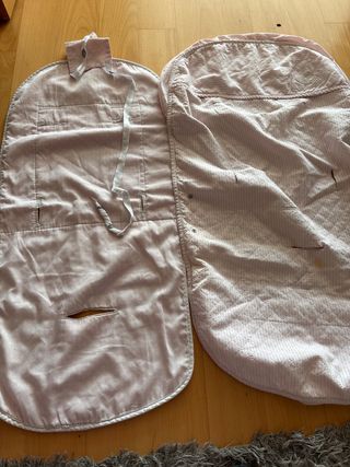Fundas para silla rosa y saco mclaren marrón
