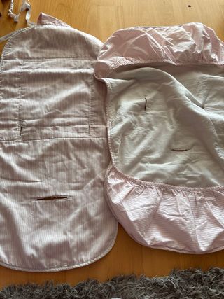 Fundas para silla rosa y saco mclaren marrón