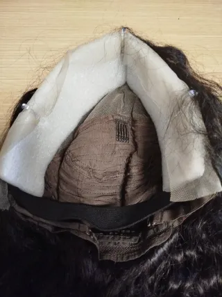 Peluca Pelo Natural Negro Rizado