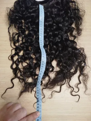 Peluca Pelo Natural Negro Rizado