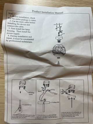 Lámpara de techo colgante de alambre