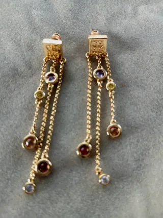 Pendientes CH dorados con piedras