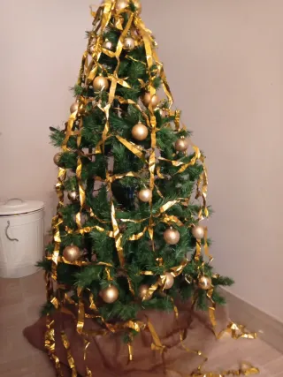 Árbol de Navidad Carrefour Dorado y Verde