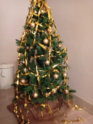 Árbol de Navidad Carrefour Dorado y Verde