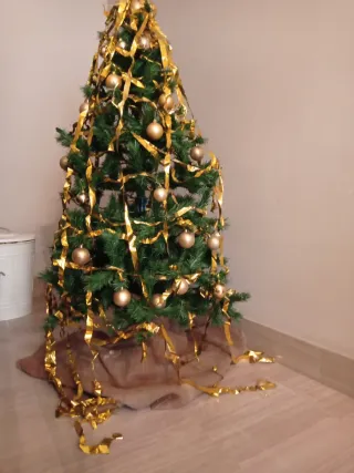 Árbol de Navidad Carrefour Dorado y Verde