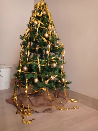 Árbol de Navidad Carrefour Dorado y Verde