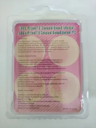 Adaptador Sonido USB Virtual 7.1