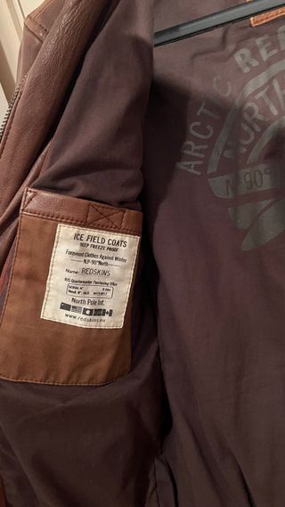 Chaqueta Redskins Cuero Marrón