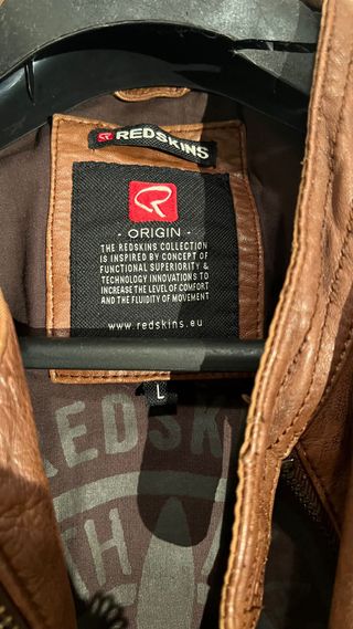 Chaqueta Redskins Cuero Marrón