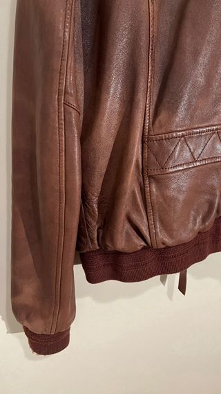 Chaqueta Redskins Cuero Marrón