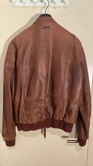 Chaqueta Redskins Cuero Marrón