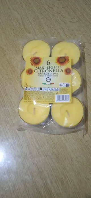 6 Maxi Lights Citronella Candele