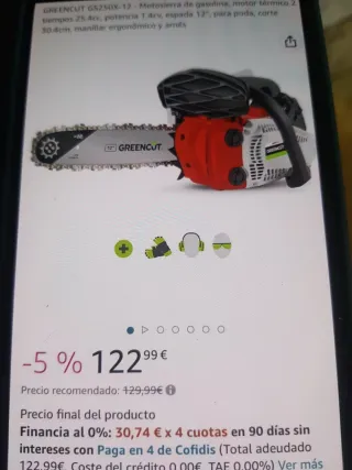 Motosierra GREENCUT  1.4cv