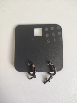 Pendientes de cruz acero inoxidable negros