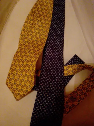 Corbatas Hermes Paris - Amarilla y Morada