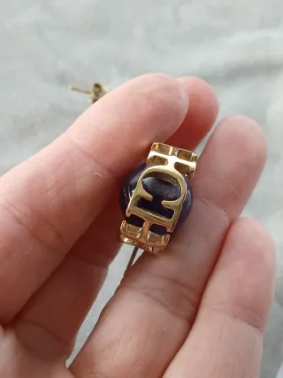 Pendientes CH Plata 925 Baño Oro y Amatistas