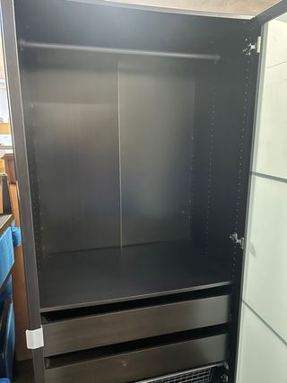 Armario 3 puertas cristal y metal
