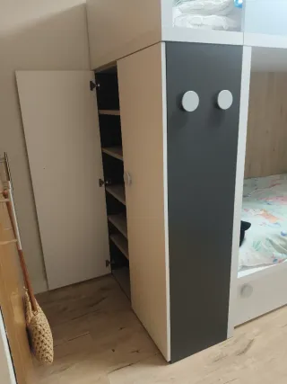Mueble litera con escritorio y armario