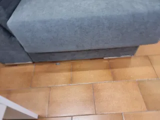 Sofá chaise longue tela gris