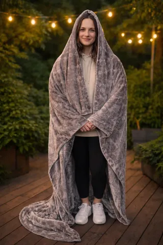 Manta con mangas gris