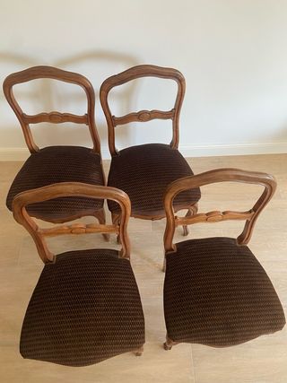 Juego de 4 Sillas Francesas Marrones