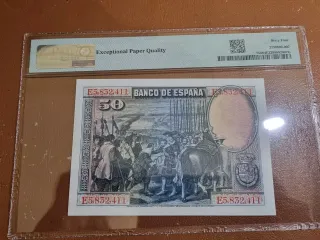 Billete 50 Pesetas 1928 Banco de España PMG 64 EPQ