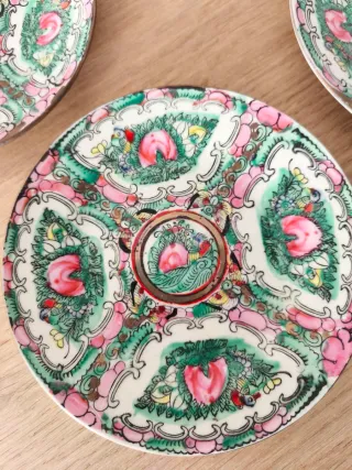 Conjunto porcelana china antigua – 7 platos +atril