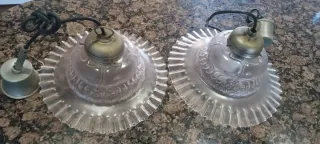 Lámparas colgantes vintage cristal 1985