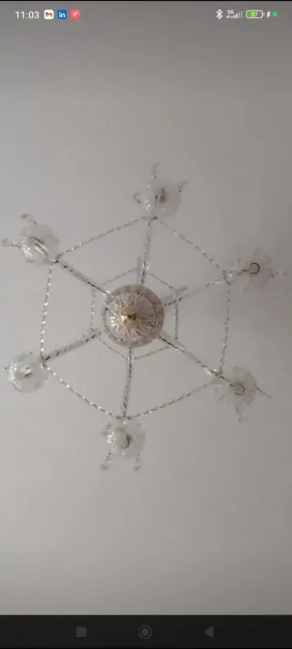 Lámpara araña cristal Murano dorada