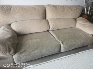 Sofá de pana beige 2 plazas