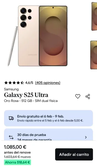 Samsung Galaxy S25 Ultra 512GB Titanium Pink-Gold