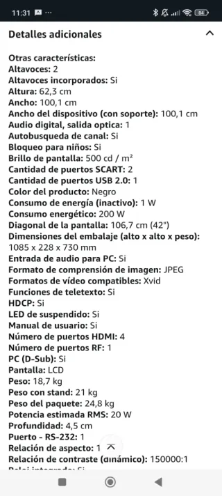 Televisor LG 42SL8500