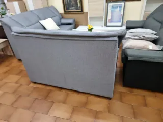 Conjunto sofás 3+2 plazas tela gris