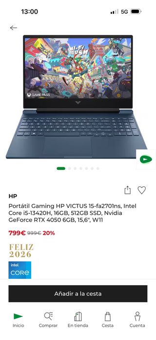 Portátil Gaming HP Victus 15 RTX 4050