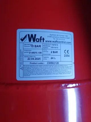 Vaso de expansión WAFT 24L 10 BAR